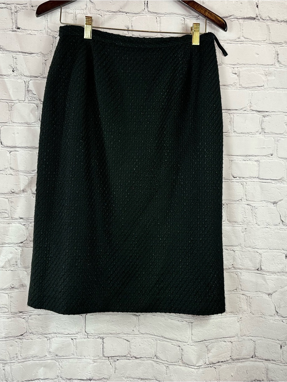 Talbots Black Textured Pencil Skirt